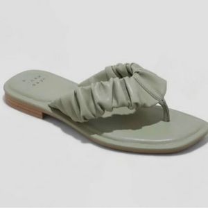 A New Day Sage Green Blossom Scrunched Sandal